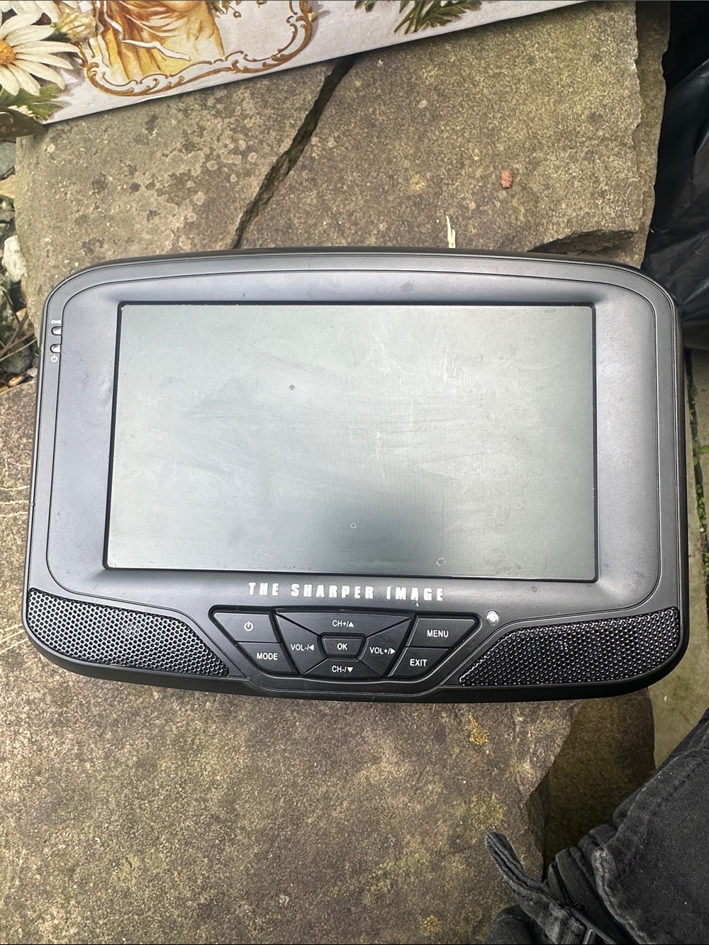 Classic Sharper Image Black Overhead Car DVD Player with Built-In Speakers 7”